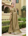 Beige Designer Vichitra Silk Festive Wear Saree