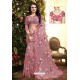 Light Pink Net Sequence Embroidered Designer Saree