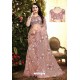 Dusty Pink Net Sequence Embroidered Designer Saree