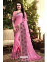 Hot Pink Rangoli Silk Embroidered Designer Saree