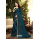 Peacock Blue Rangoli Silk Embroidered Designer Saree