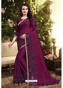 Deep Scarlet Rangoli Silk Embroidered Designer Saree