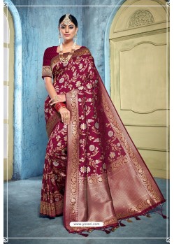 Maroon Rich Banarasi Silk Latest Designer Saree