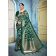 Dark Green Rich Banarasi Silk Latest Designer Saree