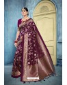 Purple Rich Banarasi Silk Latest Designer Saree