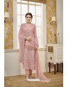 Pink Faux Georgette Heavy Designer Straight Suit