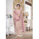 Peach Faux Georgette Heavy Designer Straight Suit