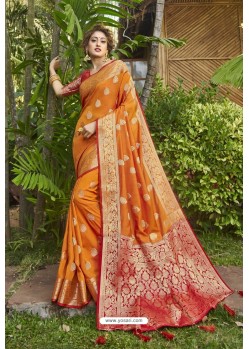Orange Latest Designer Silk Traditional Wear Saree