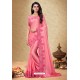 Hot Pink Rangoli Silk Georgette Embroidered Designer Saree