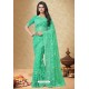 Jade Green Net Embroidered Designer Saree