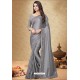 Grey Rangoli Silk Georgette Embroidered Designer Saree