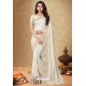 Cream Rangoli Silk Georgette Embroidered Designer Saree