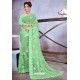 Latest Sea Green Net Heavy Embroidered Designer Saree