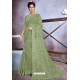 Girlish Green Net Heavy Embroidered Designer Saree