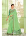 Green Latest Silk Embroidered Designer Saree