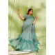 Aqua Grey Latest Chiffon Embroidered Designer Saree