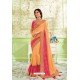 Orange Latest Silk Georgette Embroidered Designer Saree