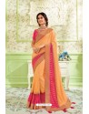 Orange Latest Silk Georgette Embroidered Designer Saree