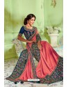 Hotpink Latest Silk Embroidered Designer Saree