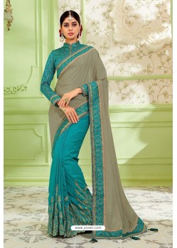 Multi Colour Latest Silk Embroidered Designer Saree