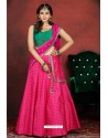 Rani Pink And Teal Banarasi Silk Designer Readymade Lehenga Choli