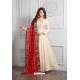 Cream Latest Heavy Designer Party Wear Suit