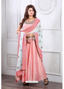 Peach Latest Heavy Designer Party Wear Suit