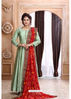 Sea Green Latest Heavy Designer Party Wear Suit