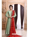 Sea Green Latest Heavy Designer Party Wear Suit