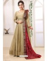 Beige Latest Heavy Designer Party Wear Suit