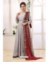 Light Grey Latest Heavy Designer Party Wear Suit