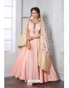 Peach Soft Art Silk Designer Party Wear Suit