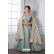 Grey Chanderi Silk Designer Party Wear Suit