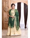 Cream Latest Heavy Designer Party Wear Suit