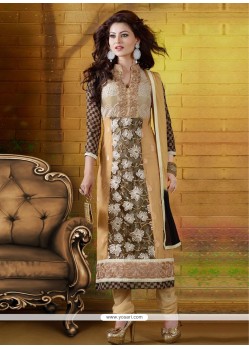 Eyeful Black And Cream Georgette Churidar Salwar Suit