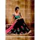 Hot Pink And Black Resham Work Georgette Contemporary Style Saree