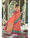 Light Red Latest Designer Festive Wear Saree