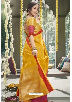 Yellow Latest Designer Festive Wear Saree