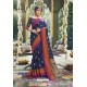 Navy Blue Latest Designer Festive Wear Saree