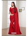 Red Rangoli Silk Party Wear Designer Saree