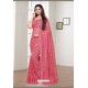 Light Pink Net Embroidered Party Wear Designer Saree