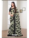 Multi Colour Net Embroidered Party Wear Designer Saree