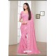 Pink Satin Georgette Party Wear Designer Saree