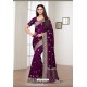 Purple Vichitra Silk Party Wear Designer Saree