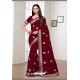 Maroon Vichitra Silk Party Wear Designer Saree