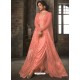 Orange Soft Net Embroidered Designer Suit