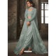 Sky Blue Soft Net Embroidered Designer Suit