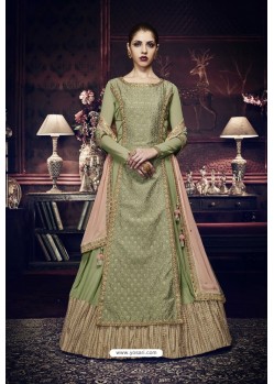 Green Heavy Embroidered Designer Wedding Suit