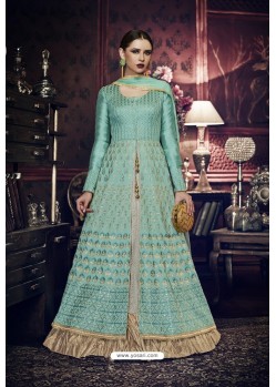 Turquoise Heavy Embroidered Designer Wedding Suit