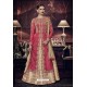 Rani Pink Heavy Embroidered Designer Wedding Suit